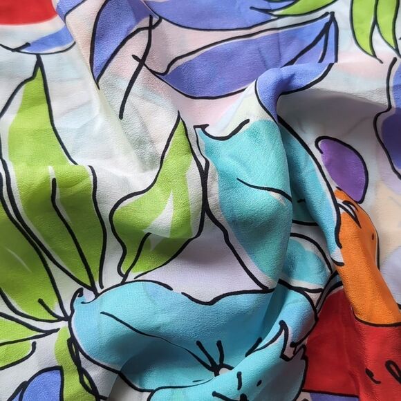 Liz Claiborne 💯Silk Colorful Summer Fruit Watermelon Print Large Scarf Bandana - Picture 8 of 11